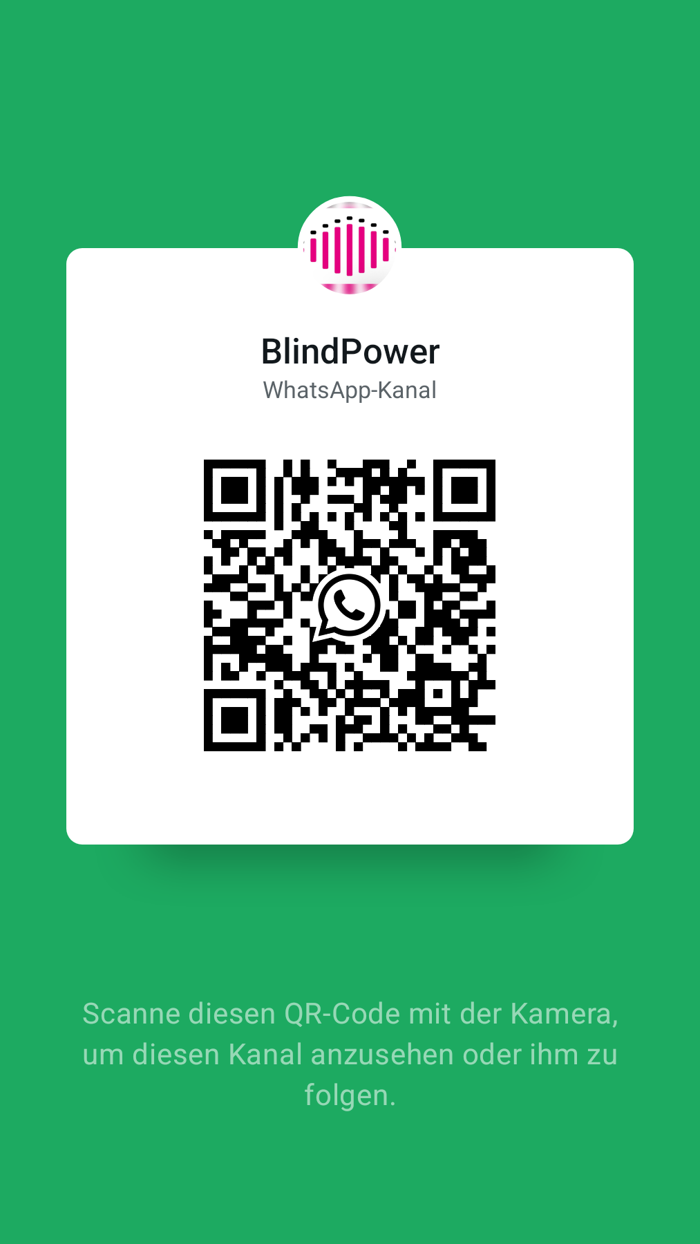 QR-Code zum Blind Power WhatsApp-Kanal